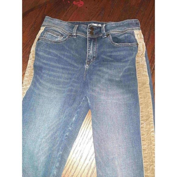 Jrs Size 11 Indigo Rein Blue Brown Denim Blue Jeans Double Button Fly - Picture 2 of 5